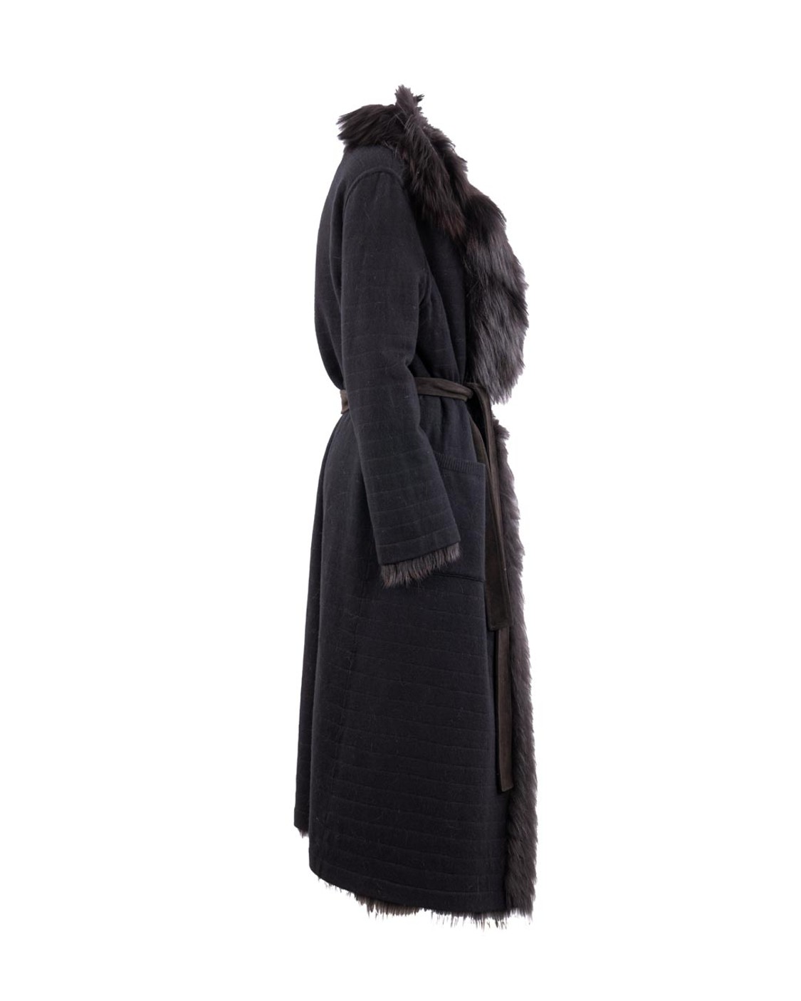 shop SIMONETTA RAVIZZA  Cappotto: Simonetta Ravizza cappotto modello vestaglia con rever classico realizzato in xiangao. 
Chiusura con cintura in tinta. 
Reversibile.
Vestibilità over.
Interno in lana.
Composizione: 100% vera pelliccia (Volpe).
Made in Italy.. MILA-220 number 5053264